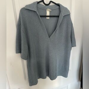 H&M Light Blue Short-Sleeve Knit Top